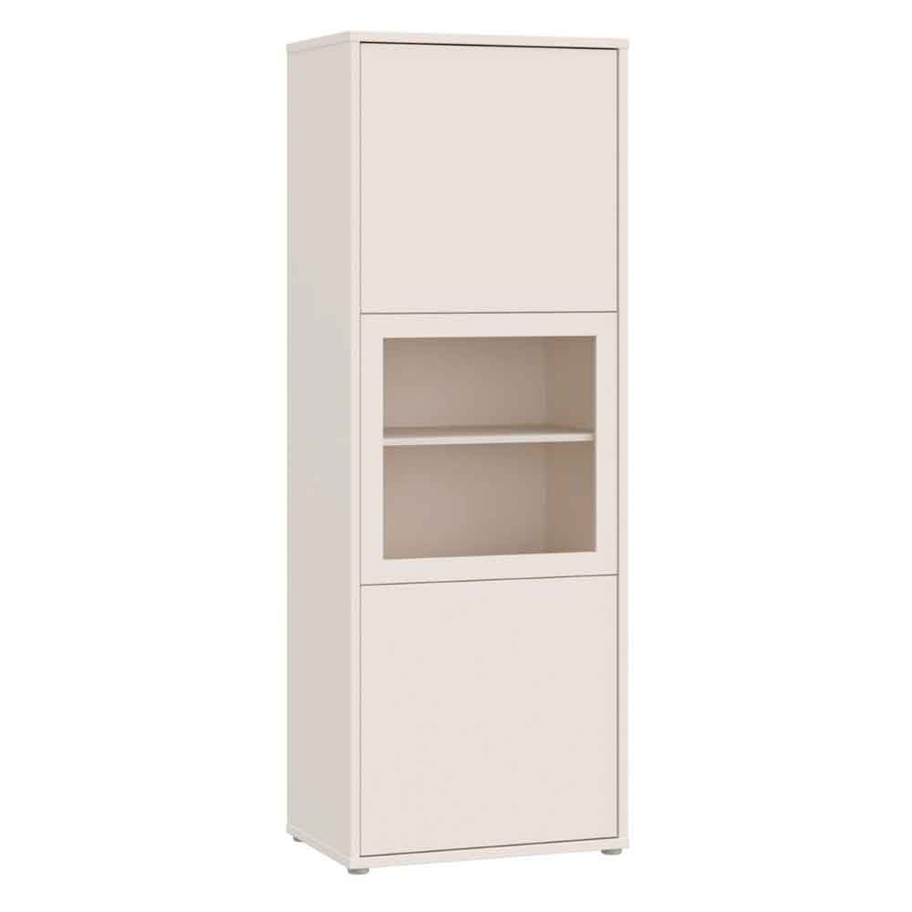 Ansley Wooden Display Cabinet with 3 Doors in Sand