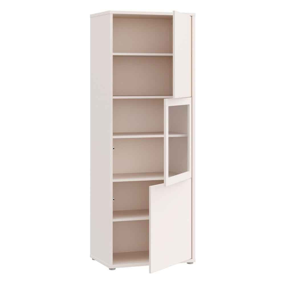 Ansley Wooden Display Cabinet with 3 Doors in Sand