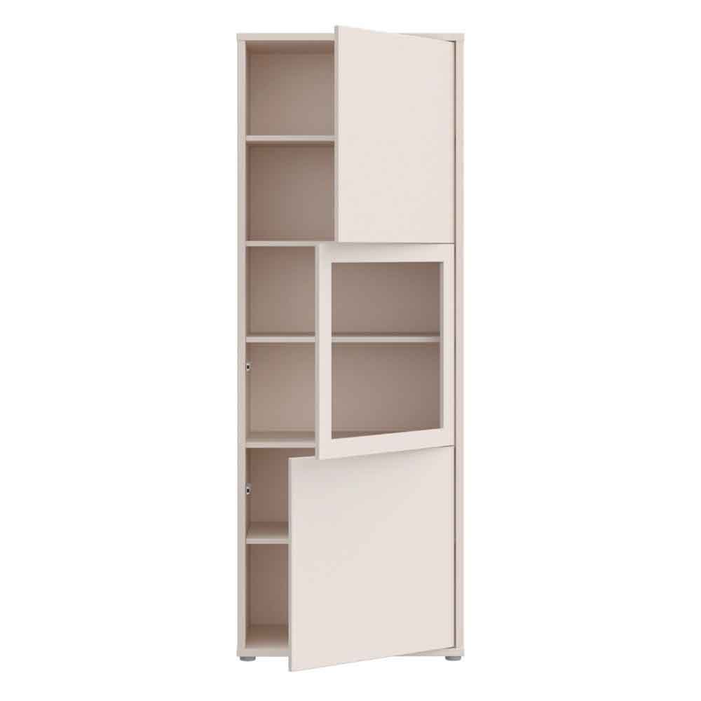 Ansley Wooden Display Cabinet with 3 Doors in Sand