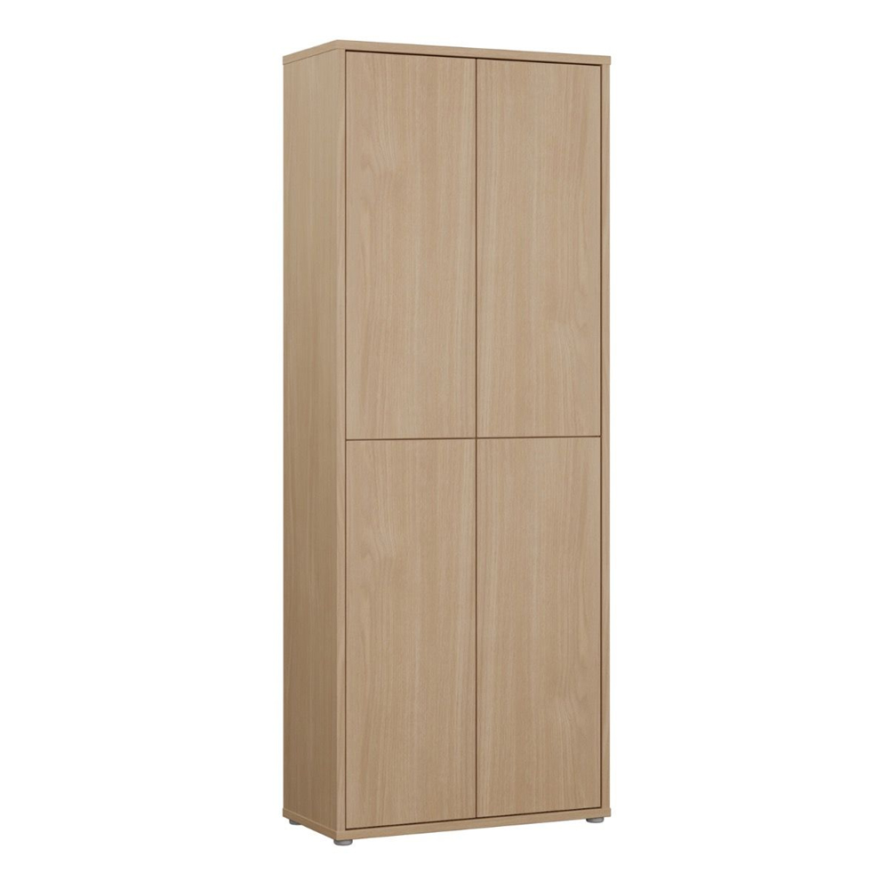 Ansley Wooden Display Cabinet with 4 Doors in Elegancia Oak
