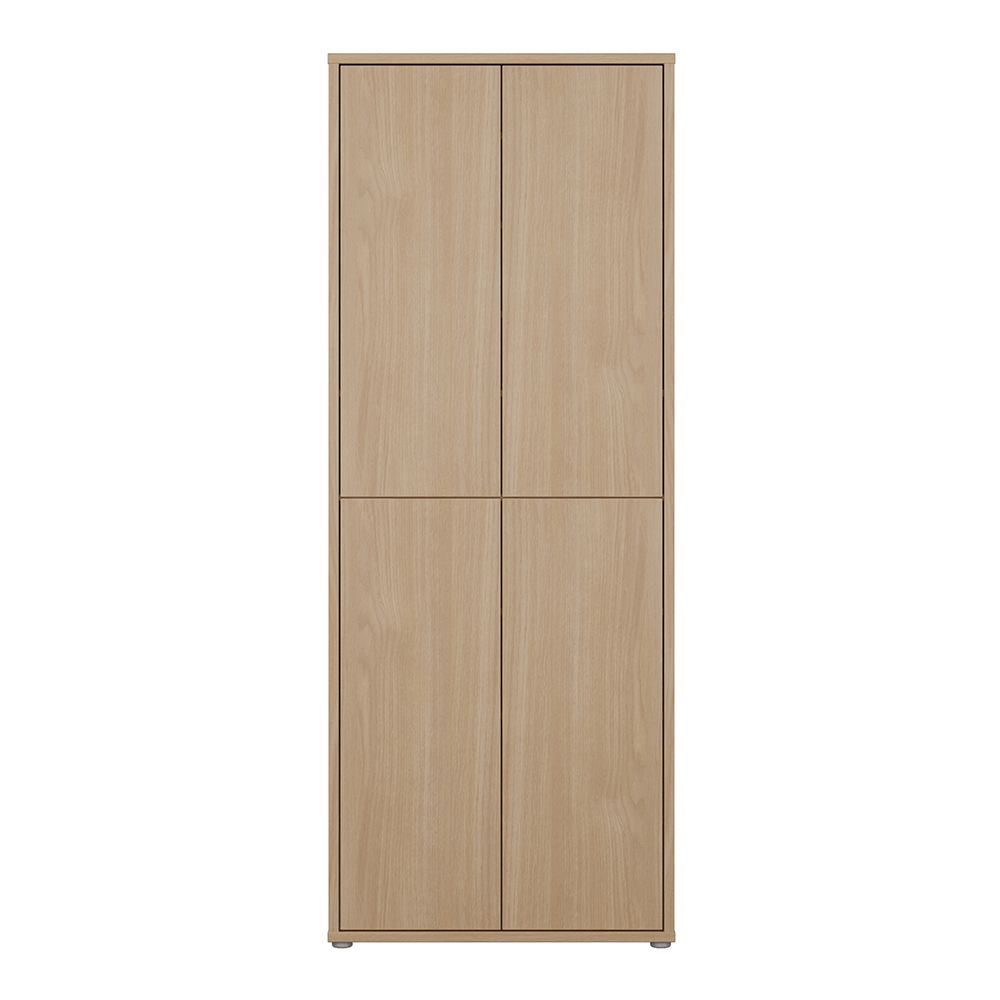 Ansley Wooden Display Cabinet with 4 Doors in Elegancia Oak