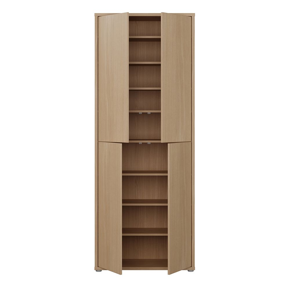 Ansley Wooden Display Cabinet with 4 Doors in Elegancia Oak
