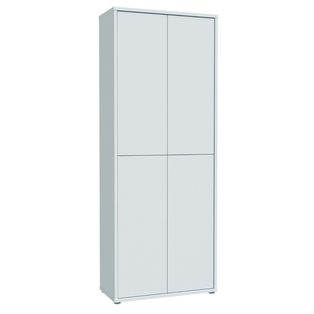 Ansley Wooden Display Cabinet with 4 Doors in Light Grey