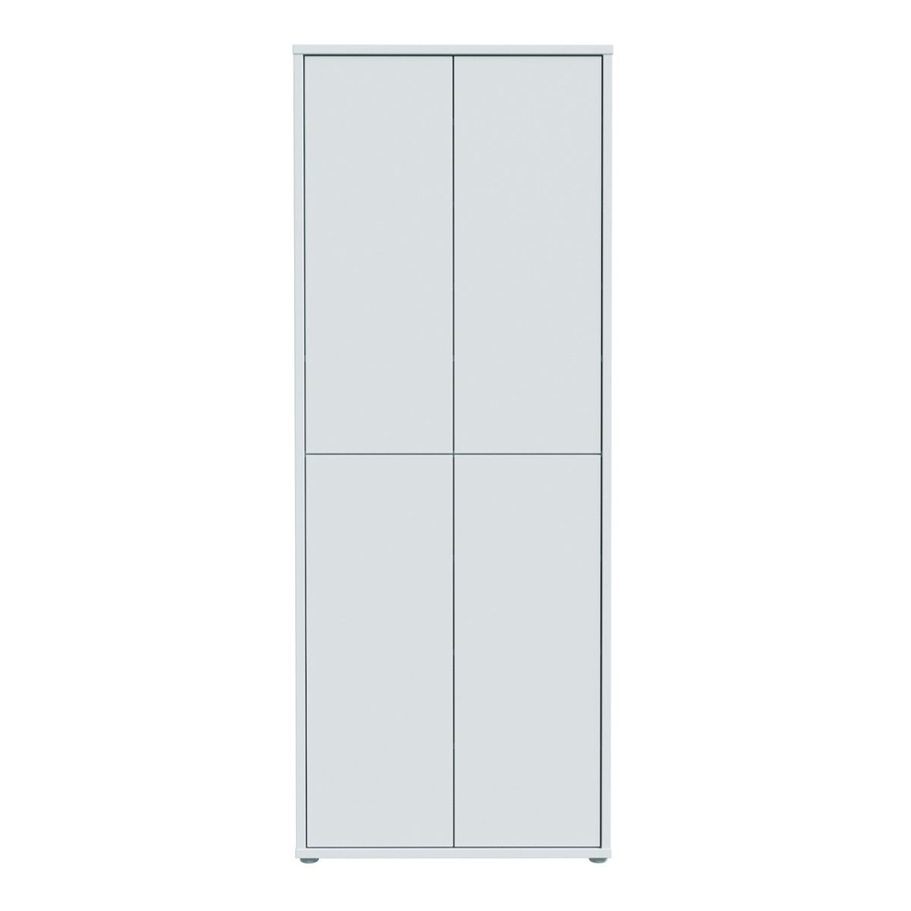 Ansley Wooden Display Cabinet with 4 Doors in Light Grey