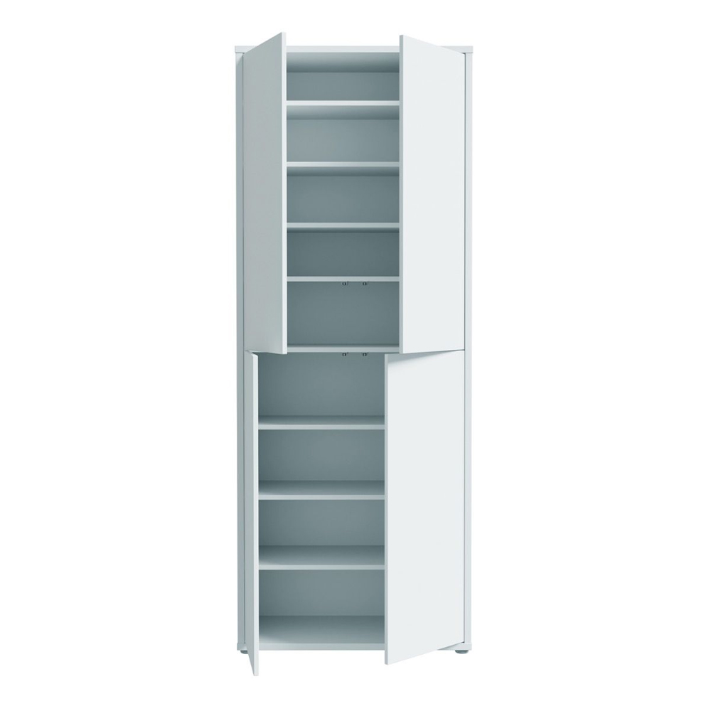 Ansley Wooden Display Cabinet with 4 Doors in Light Grey