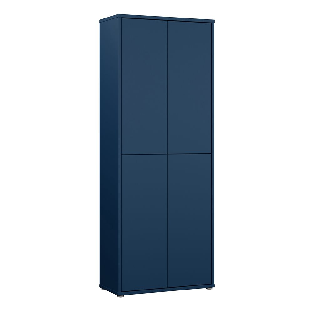 Ansley Wooden Display Cabinet with 4 Doors in Night Blue