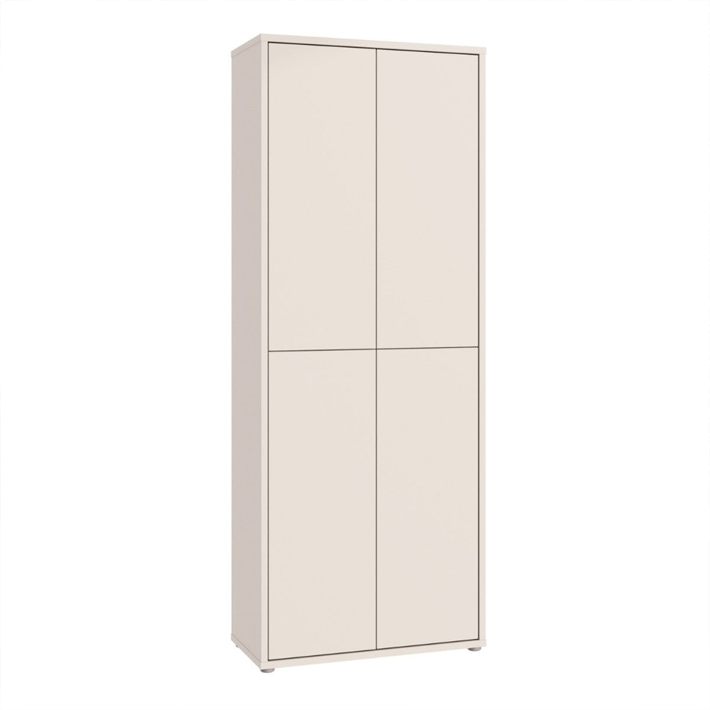Ansley Wooden Display Cabinet with 4 Doors in Sand