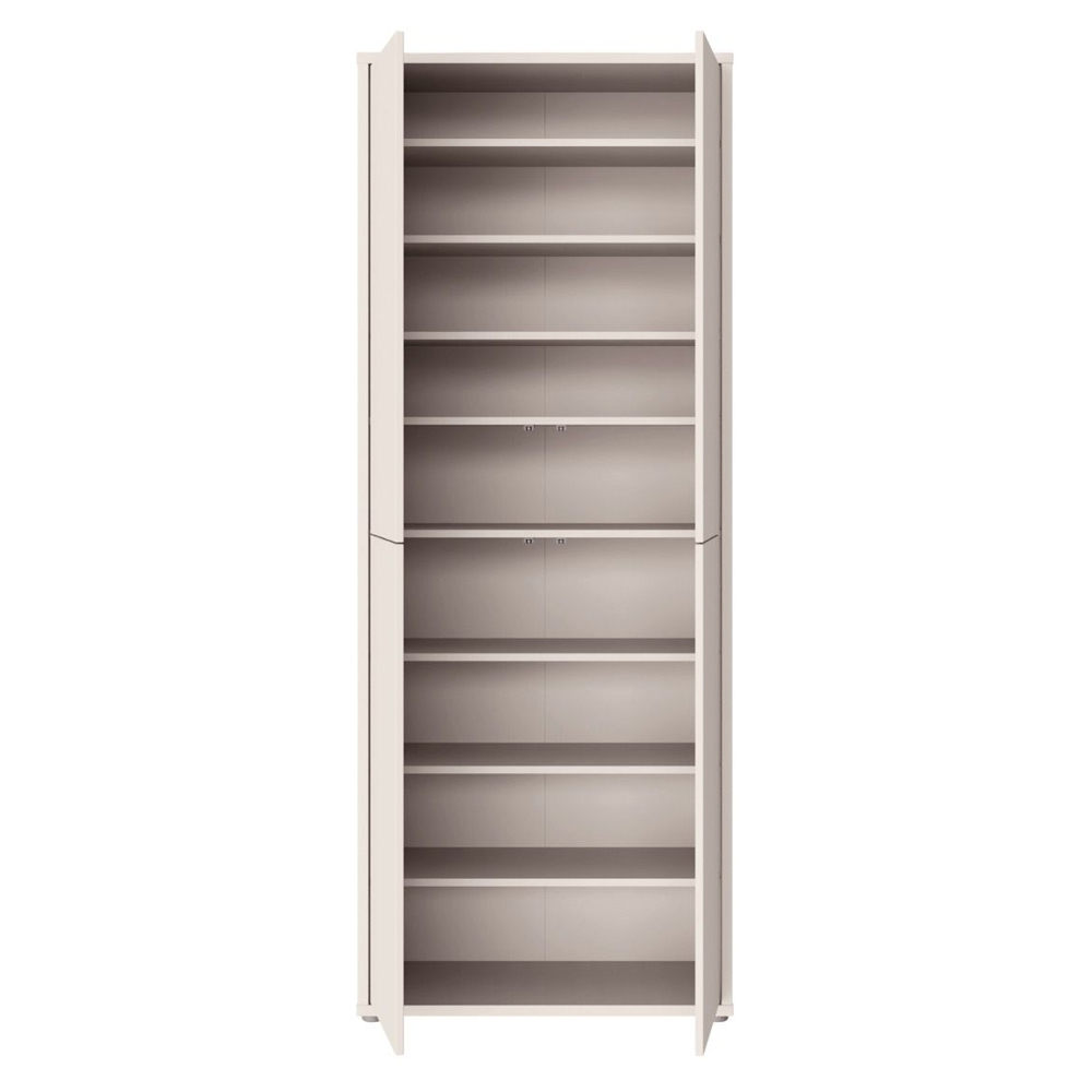 Ansley Wooden Display Cabinet with 4 Doors in Sand