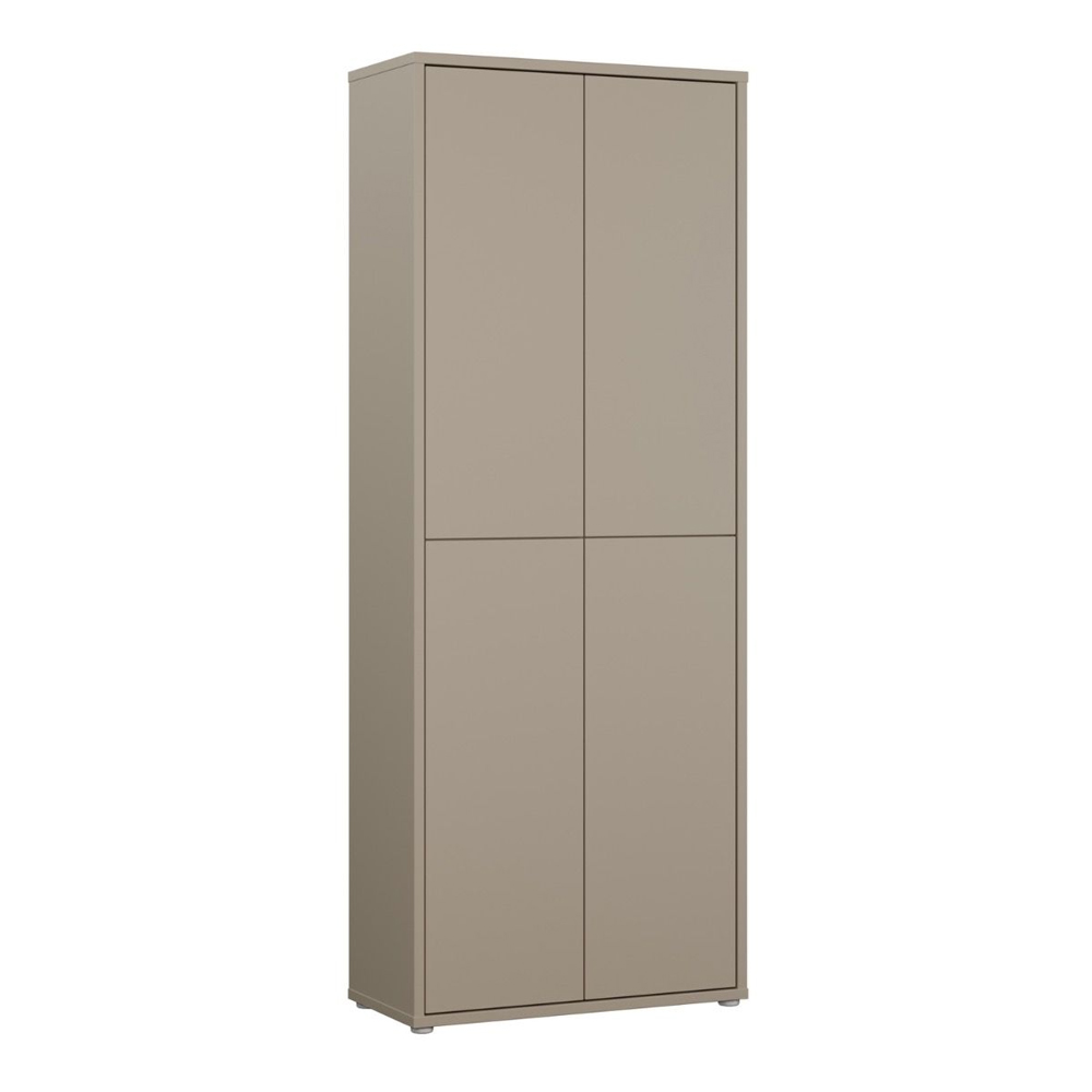 Ansley Wooden Display Cabinet with 4 Doors in Taupe