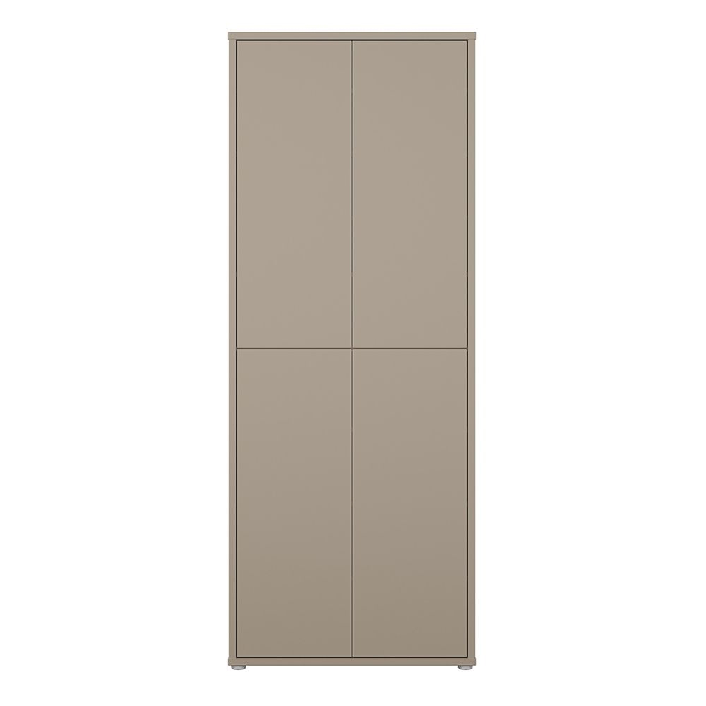Ansley Wooden Display Cabinet with 4 Doors in Taupe