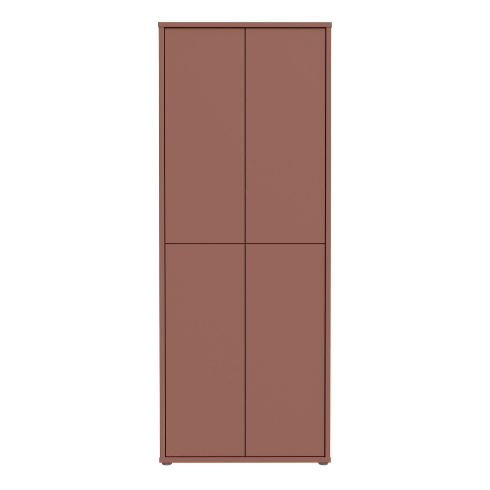 Ansley Wooden Display Cabinet with 4 Doors in Terracotta