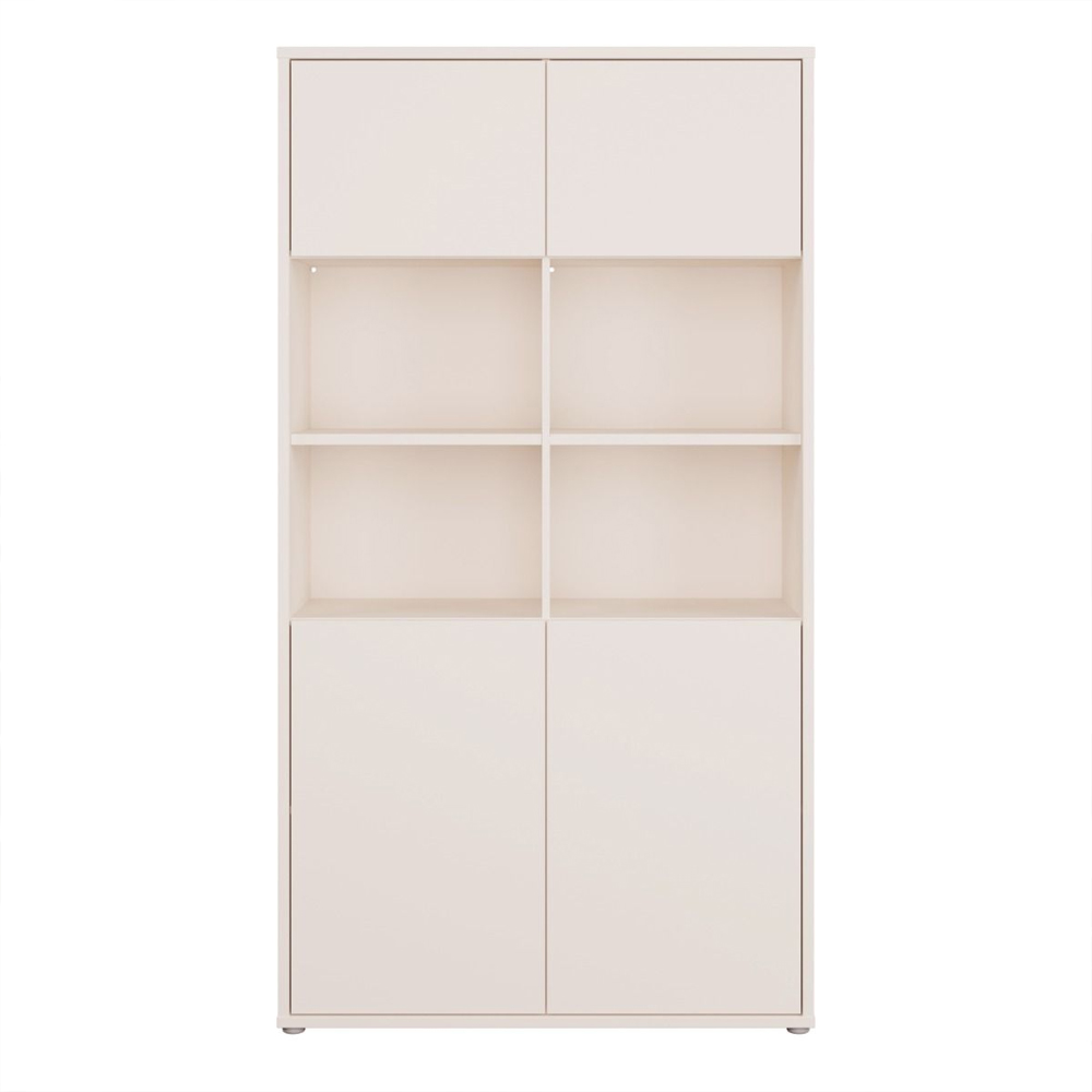 Ansley Wooden Display Unit with 4 Doors in Sand