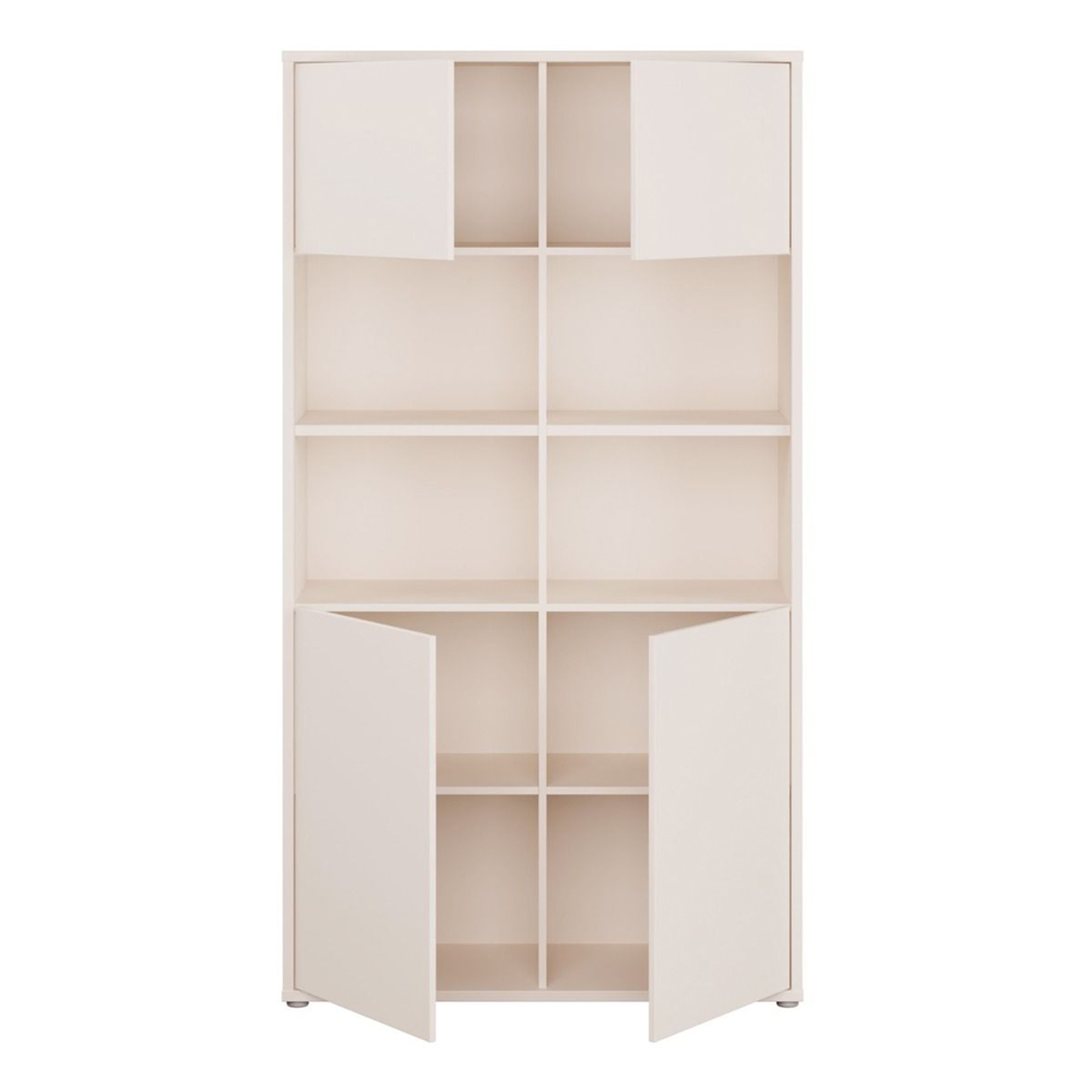 Ansley Wooden Display Unit with 4 Doors in Sand