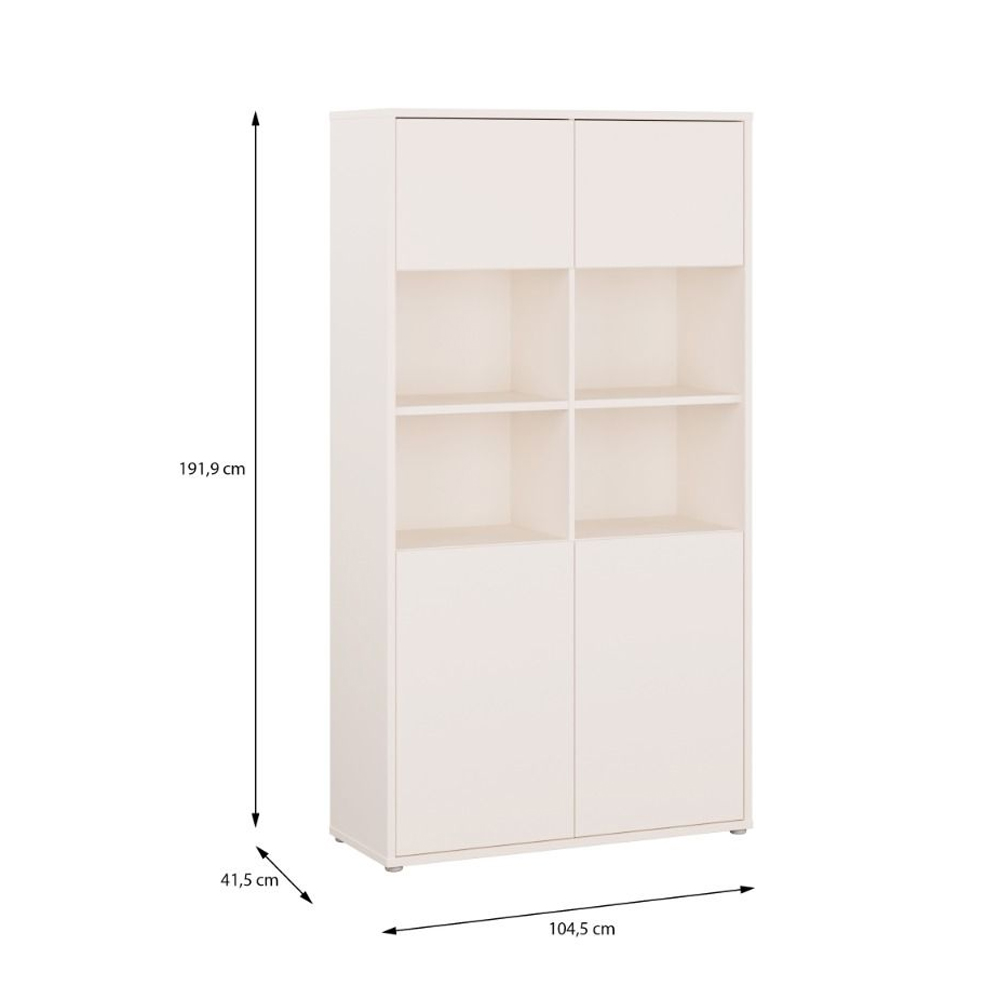 Ansley Wooden Display Unit with 4 Doors in Sand