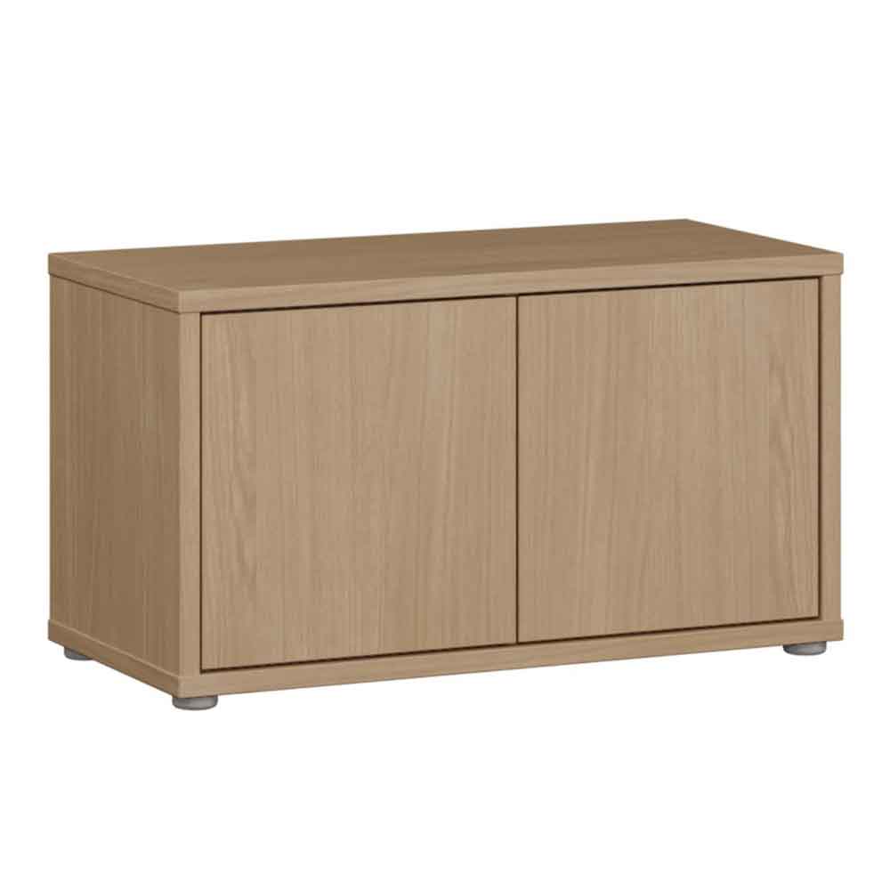 Ansley Wooden Hallway Seating Bench with 2 Doors in Elegancia Oak