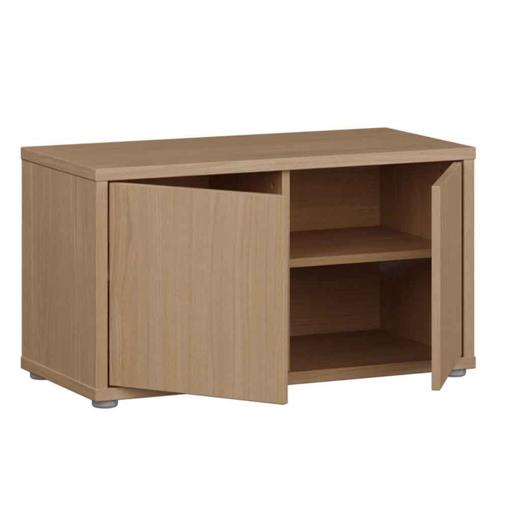 Ansley Wooden Hallway Seating Bench with 2 Doors in Elegancia Oak