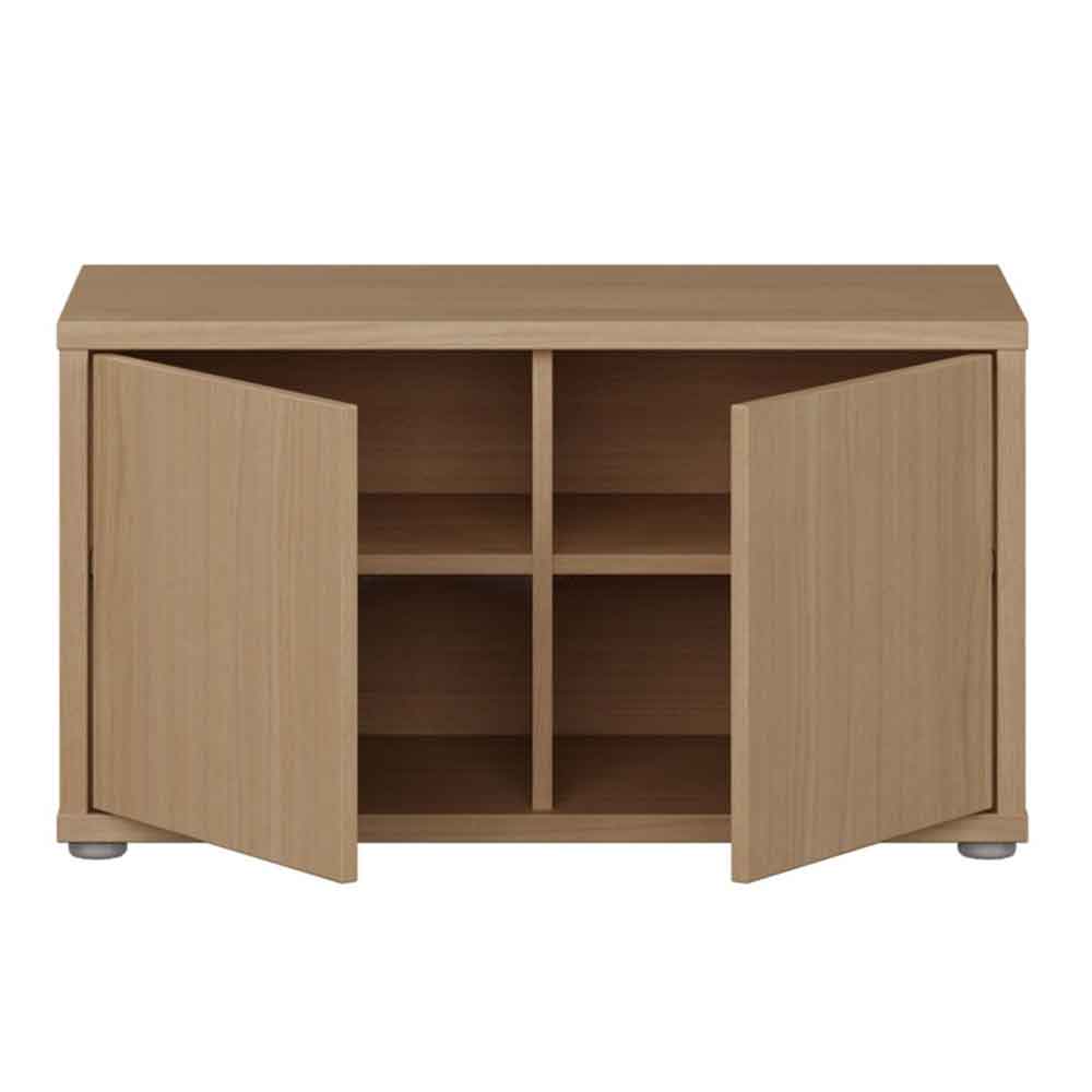 Ansley Wooden Hallway Seating Bench with 2 Doors in Elegancia Oak