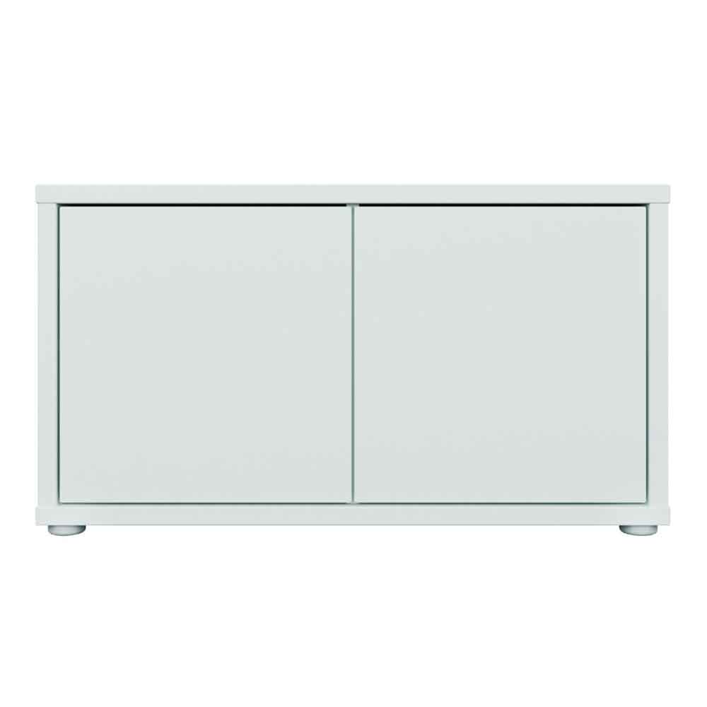Ansley Wooden Hallway Seating Bench with 2 Doors in Light Grey