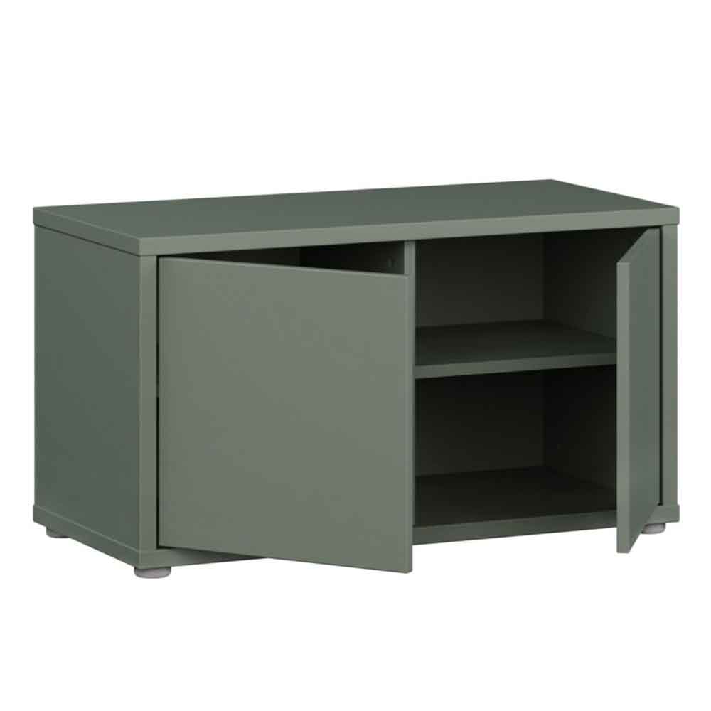 Ansley Wooden Hallway Seating Bench with 2 Doors in Sage Green