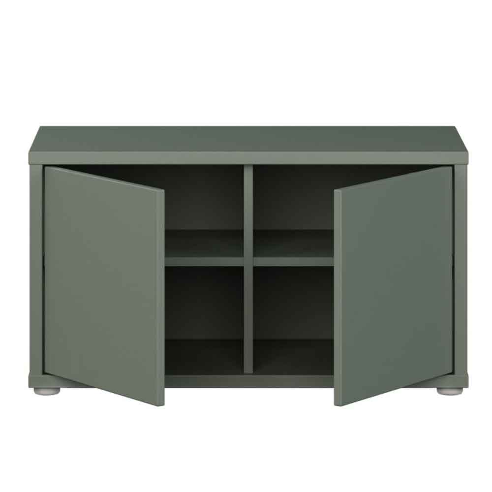 Ansley Wooden Hallway Seating Bench with 2 Doors in Sage Green
