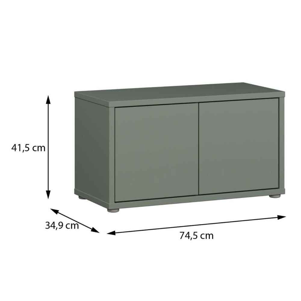 Ansley Wooden Hallway Seating Bench with 2 Doors in Sage Green