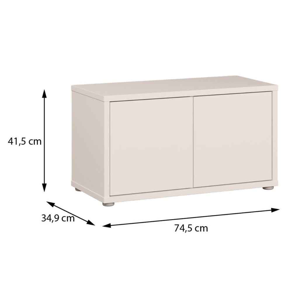 Ansley Wooden Hallway Seating Bench with 2 Doors in Sand
