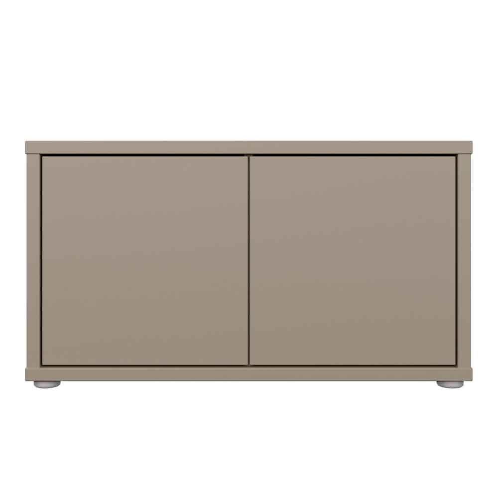 Ansley Wooden Hallway Seating Bench with 2 Doors in Taupe