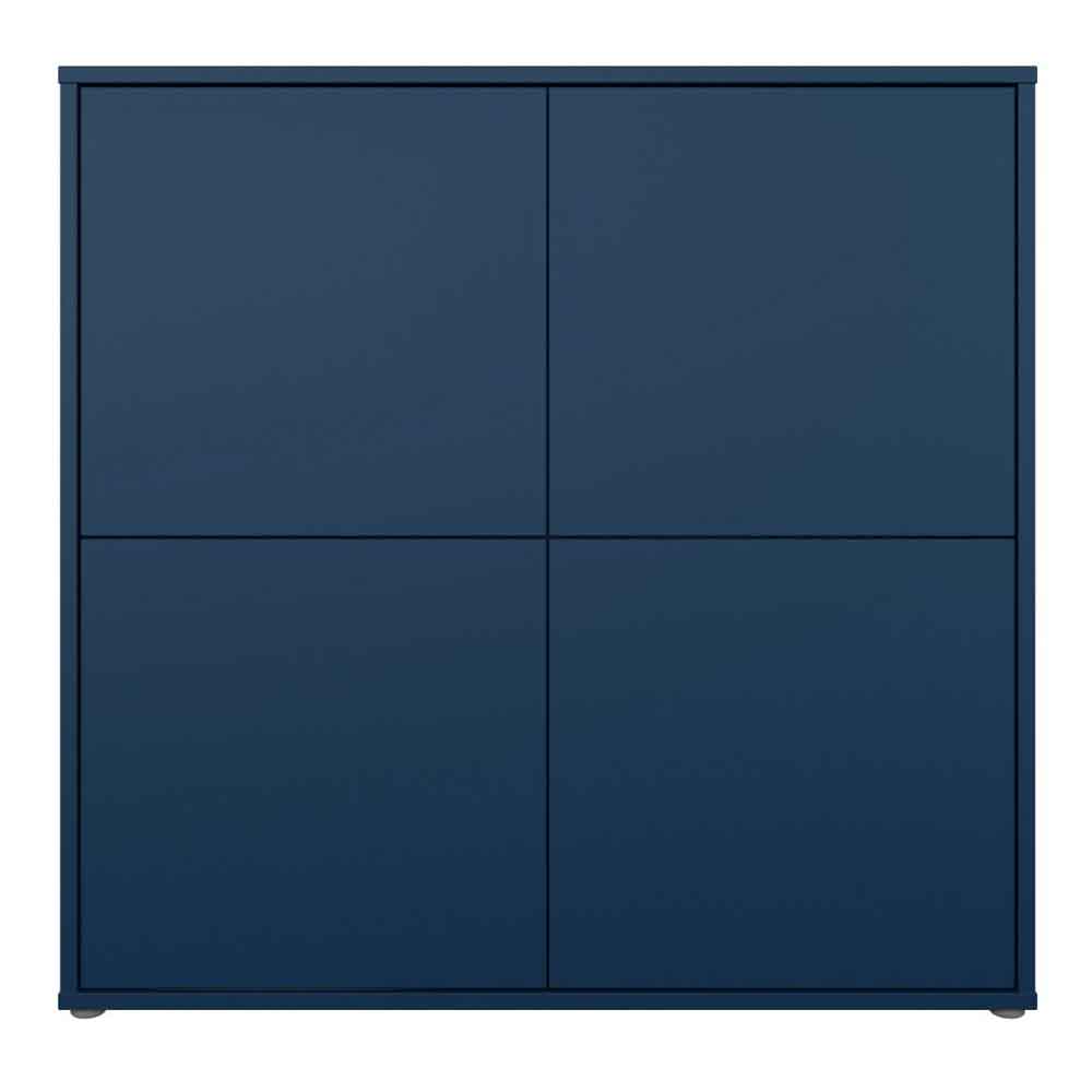 Ansley Wooden Large Storage Cabinet with 4 Doors in Night Blue