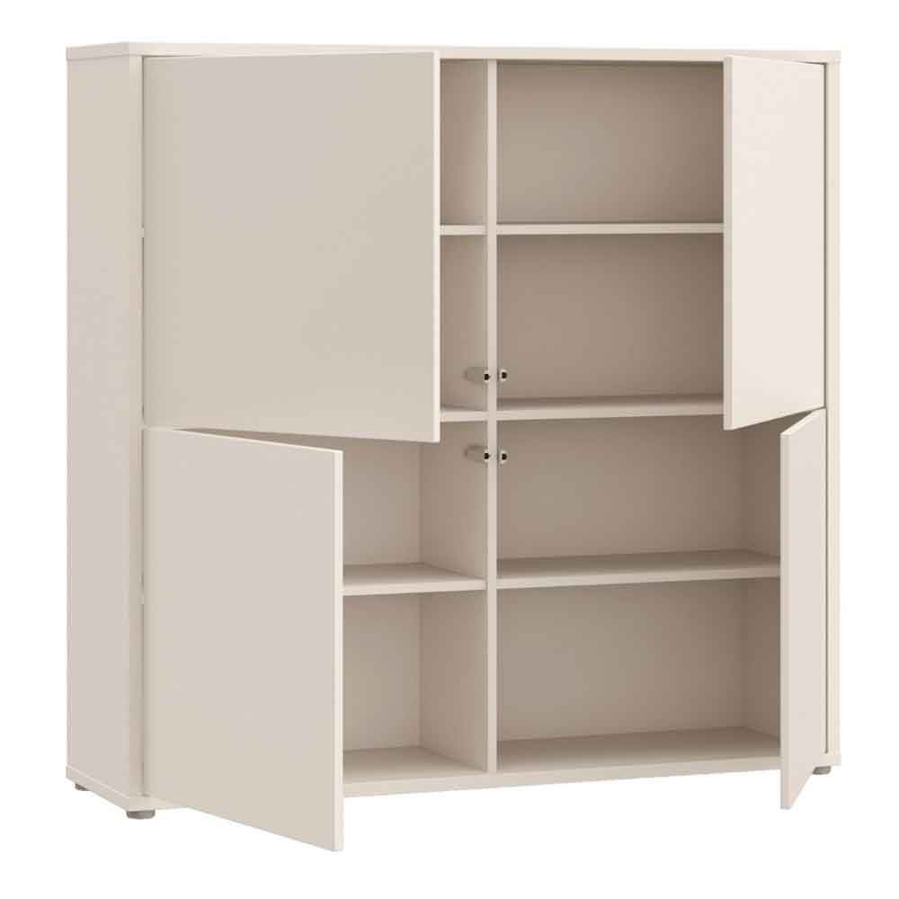 Ansley Wooden Large Storage Cabinet with 4 Doors in Sand