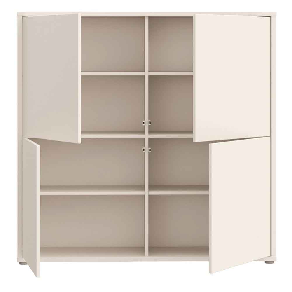 Ansley Wooden Large Storage Cabinet with 4 Doors in Sand