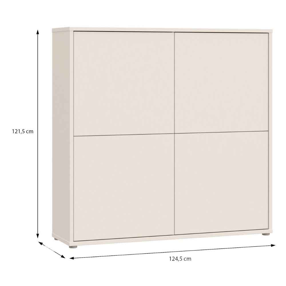 Ansley Wooden Large Storage Cabinet with 4 Doors in Sand