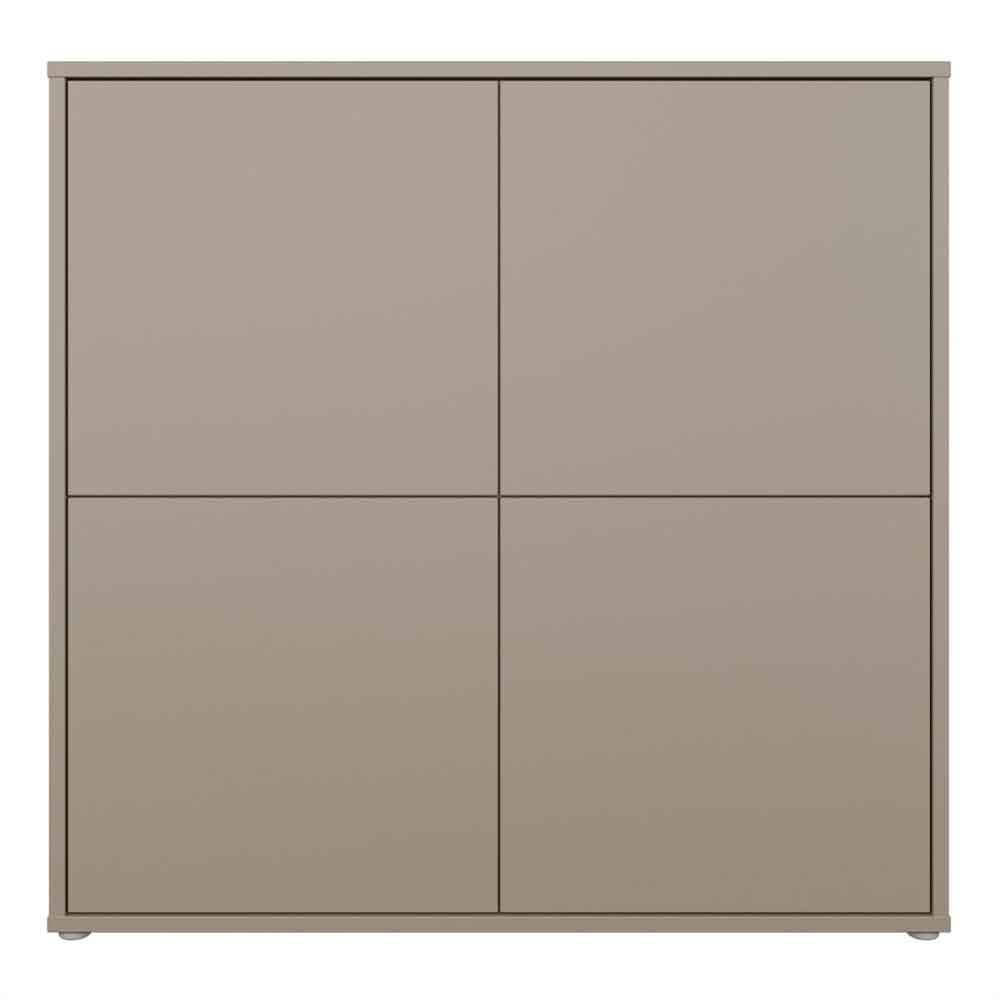 Ansley Wooden Large Storage Cabinet with 4 Doors in Taupe