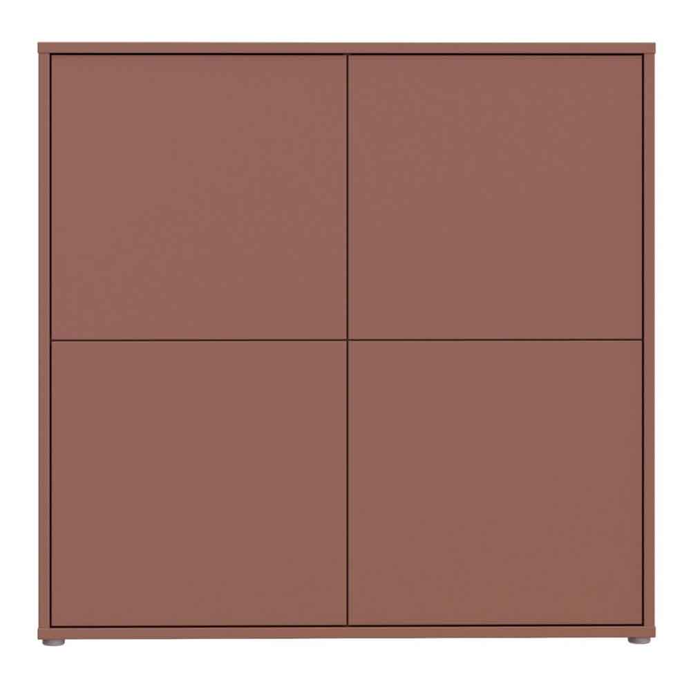 Ansley Wooden Large Storage Cabinet with 4 Doors in Terracotta
