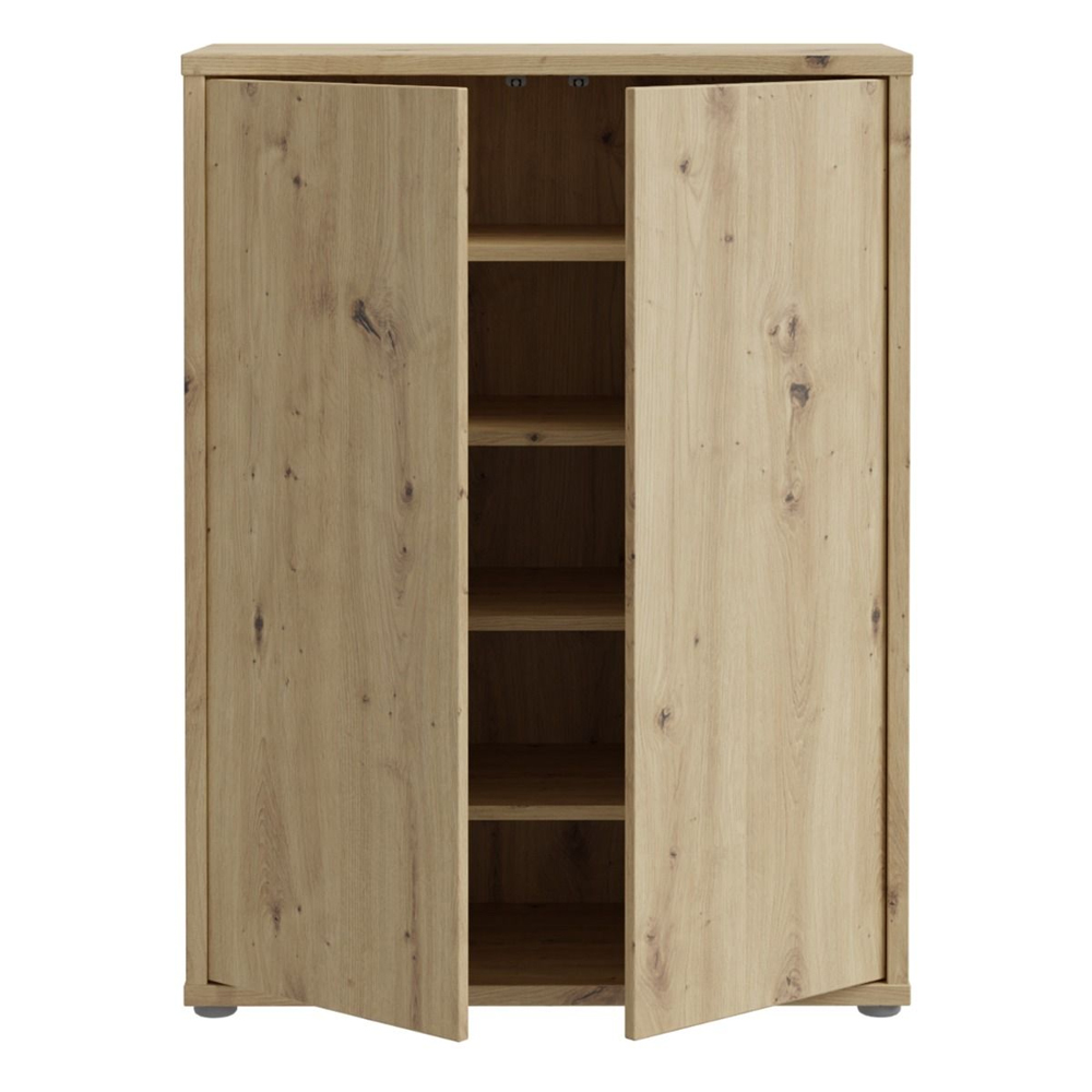 Ansley Wooden Shoe Storage Cabinet with 2 Doors in Artisan Oak