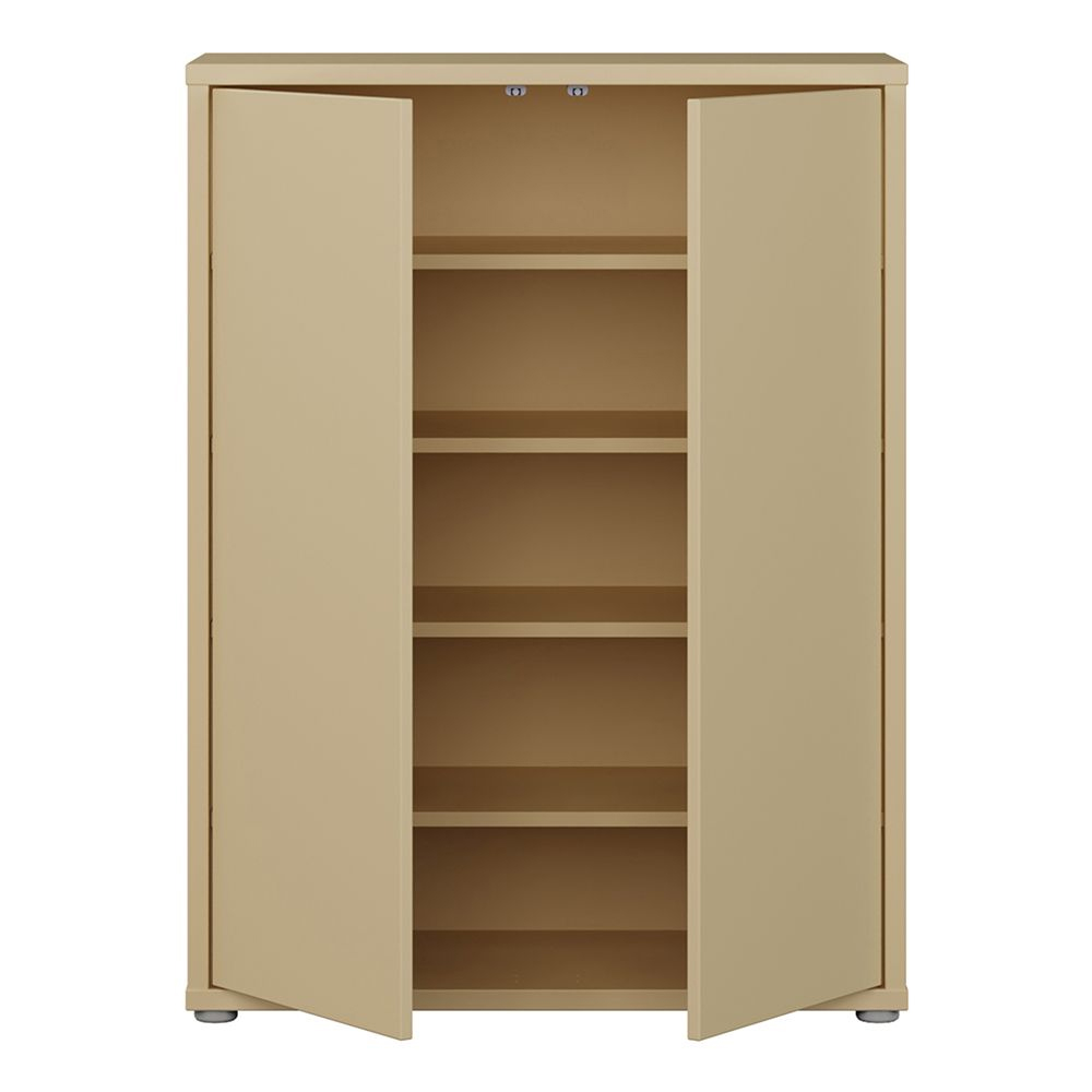 Ansley Wooden Shoe Storage Cabinet with 2 Doors in Butter Yellow