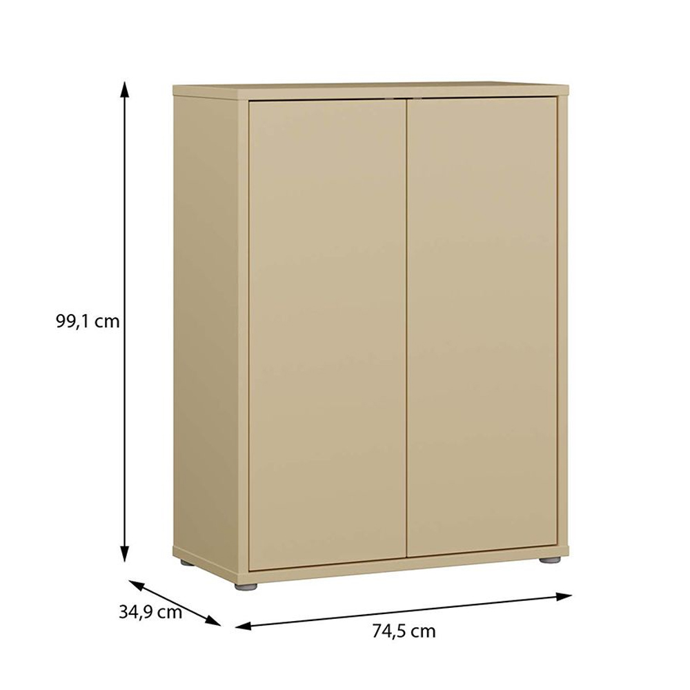 Ansley Wooden Shoe Storage Cabinet with 2 Doors in Butter Yellow