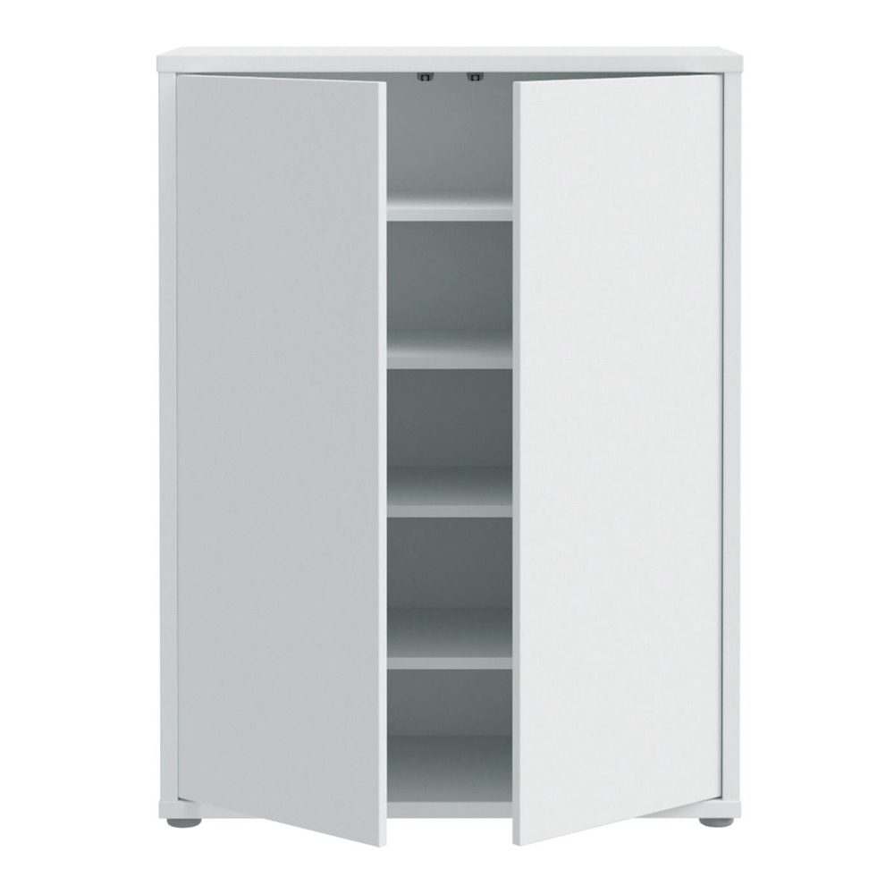 Ansley Wooden Shoe Storage Cabinet with 2 Doors in Light Grey