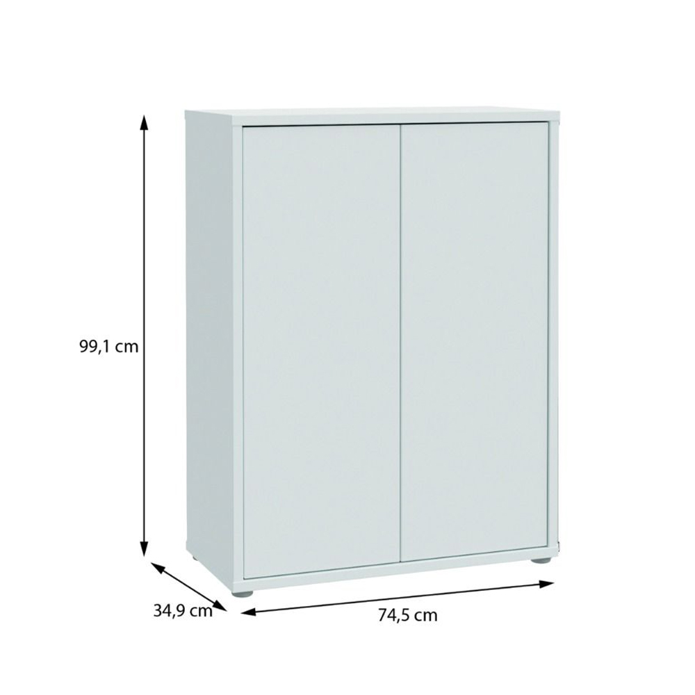 Ansley Wooden Shoe Storage Cabinet with 2 Doors in Light Grey