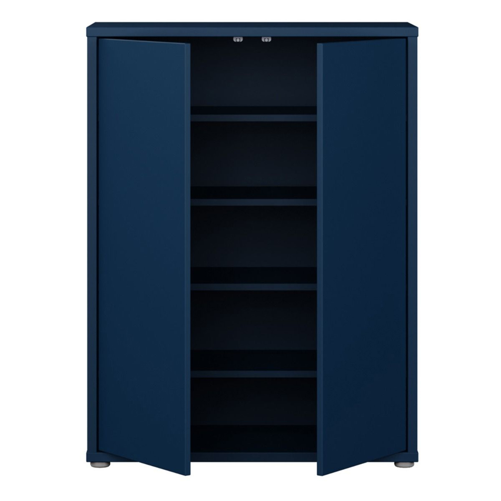 Ansley Wooden Shoe Storage Cabinet with 2 Doors in Night Blue
