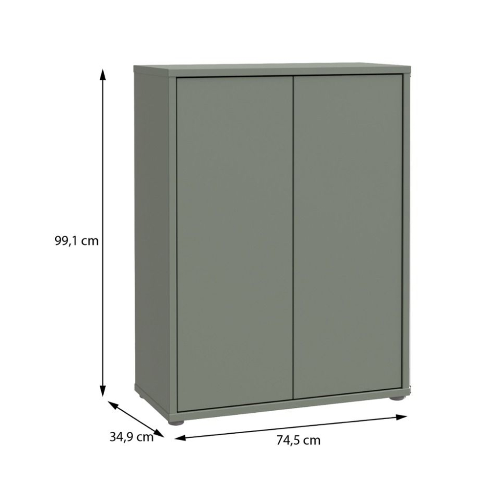 Ansley Wooden Shoe Storage Cabinet with 2 Doors in Sage Green