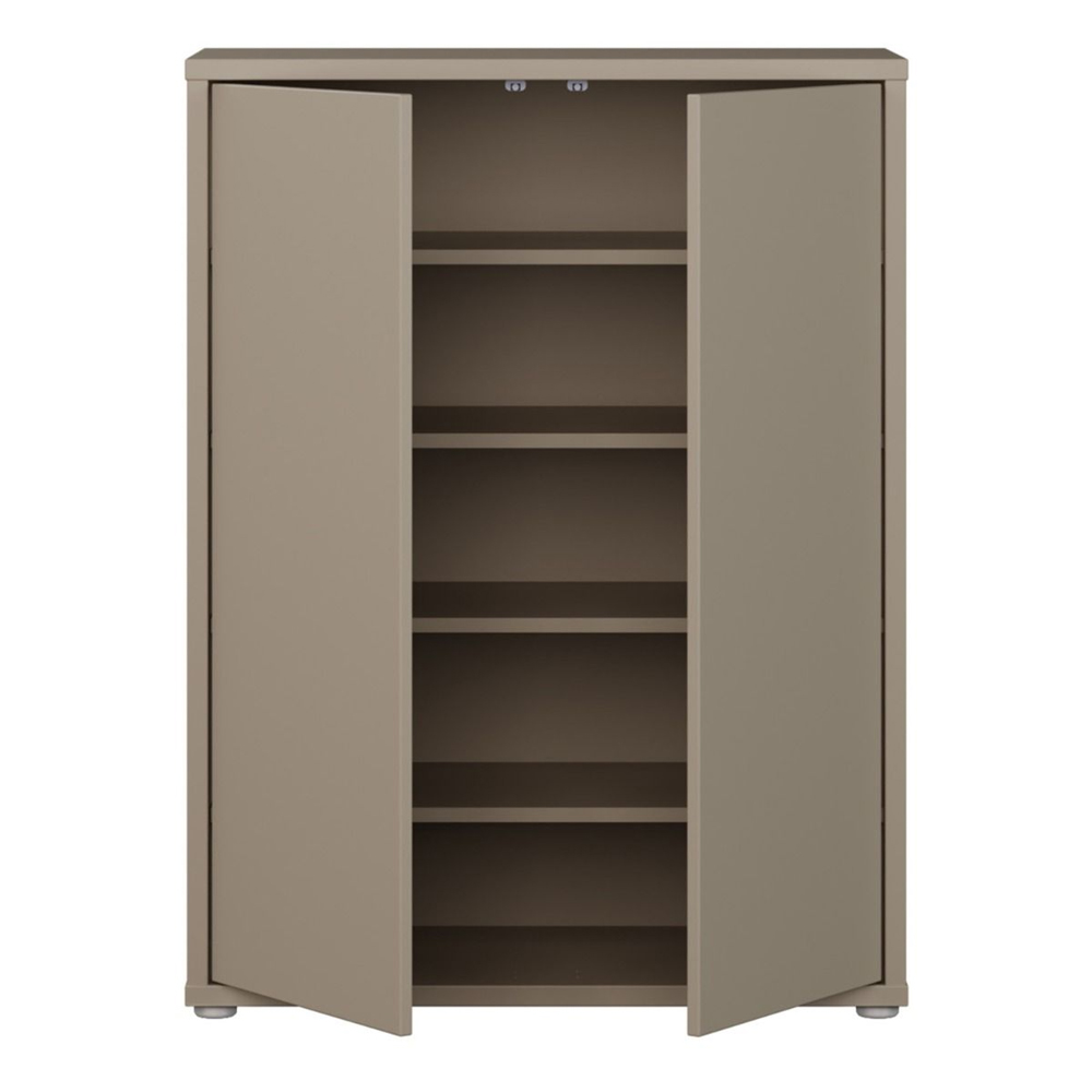 Ansley Wooden Shoe Storage Cabinet with 2 Doors in Taupe