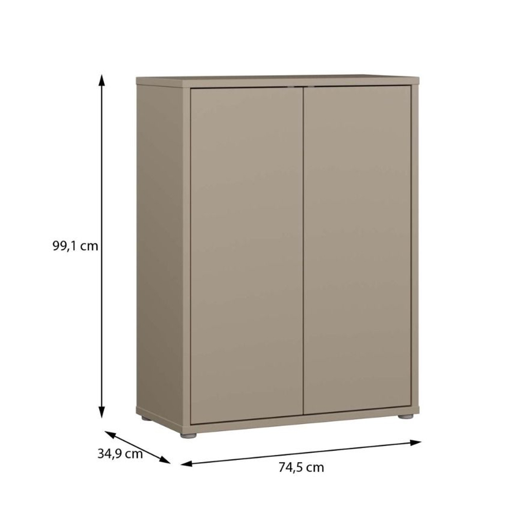 Ansley Wooden Shoe Storage Cabinet with 2 Doors in Taupe