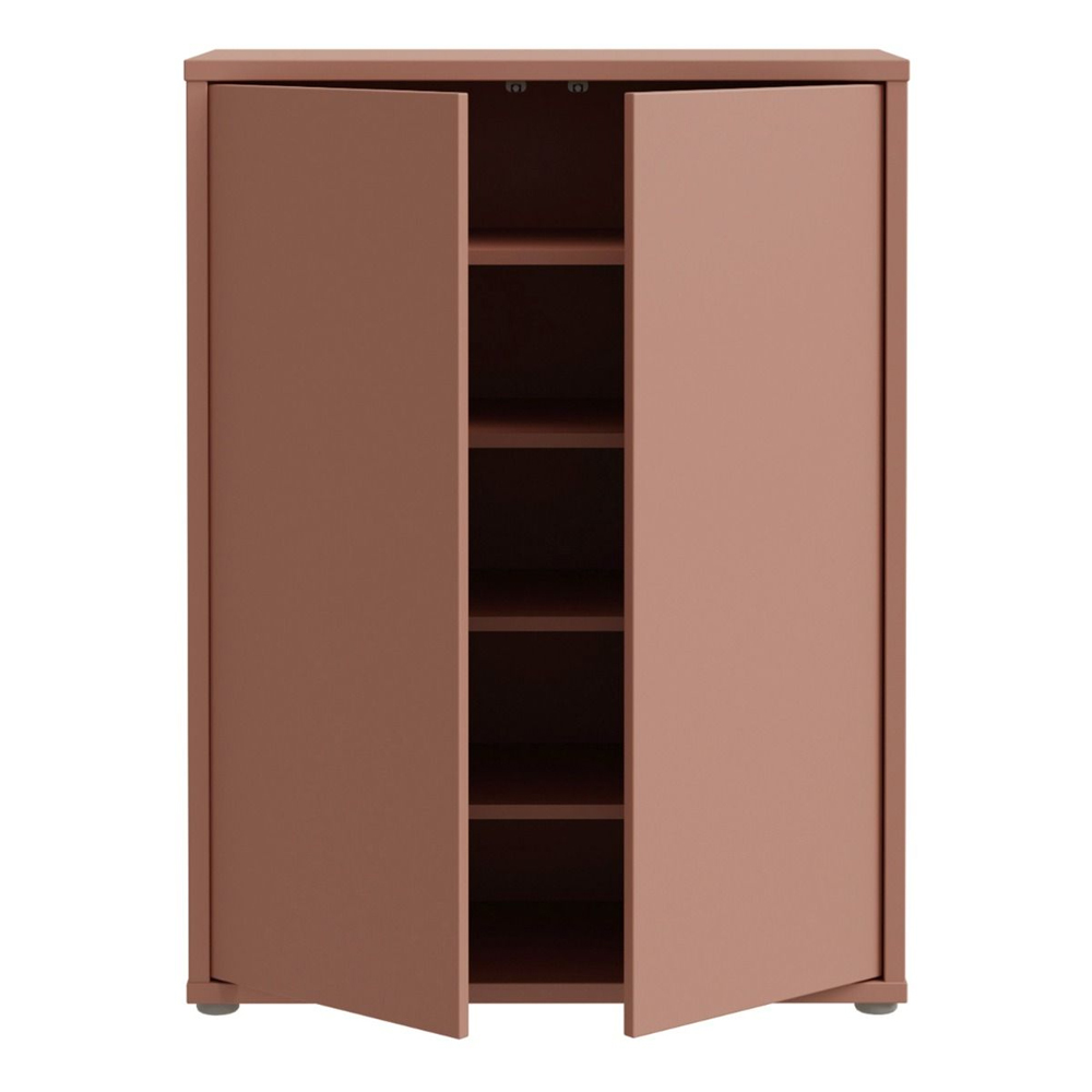 Ansley Wooden Shoe Storage Cabinet with 2 Doors in Terracotta
