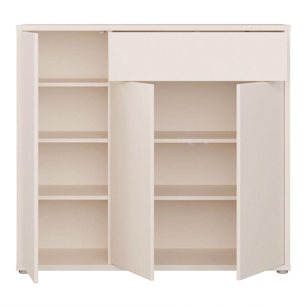 Ansley Wooden Shoe Storage Cabinet with 3 Doors and 1 Drawer in Sand