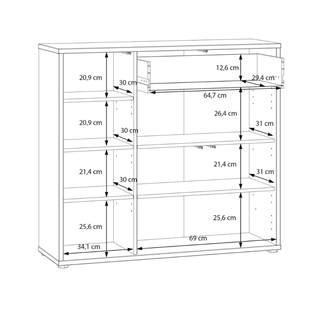 Ansley Wooden Shoe Storage Cabinet with 3 Doors and 1 Drawer in Sand