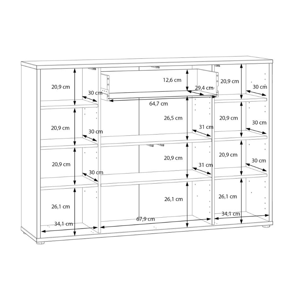 Ansley Wooden Shoe Storage Cabinet with 4 Doors and 1 Drawer in Sand