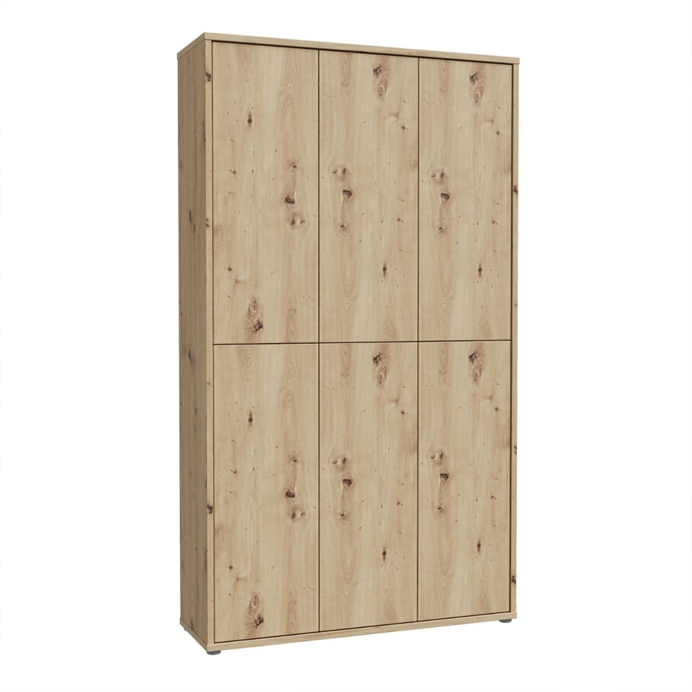 Ansley Wooden Shoe Storage Cabinet with 6 Doors in Artisan Oak
