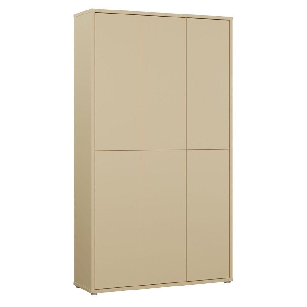 Ansley Wooden Shoe Storage Cabinet with 6 Doors in Butter Yellow