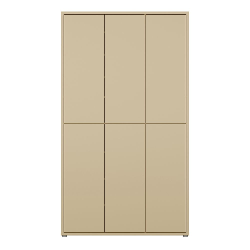 Ansley Wooden Shoe Storage Cabinet with 6 Doors in Butter Yellow