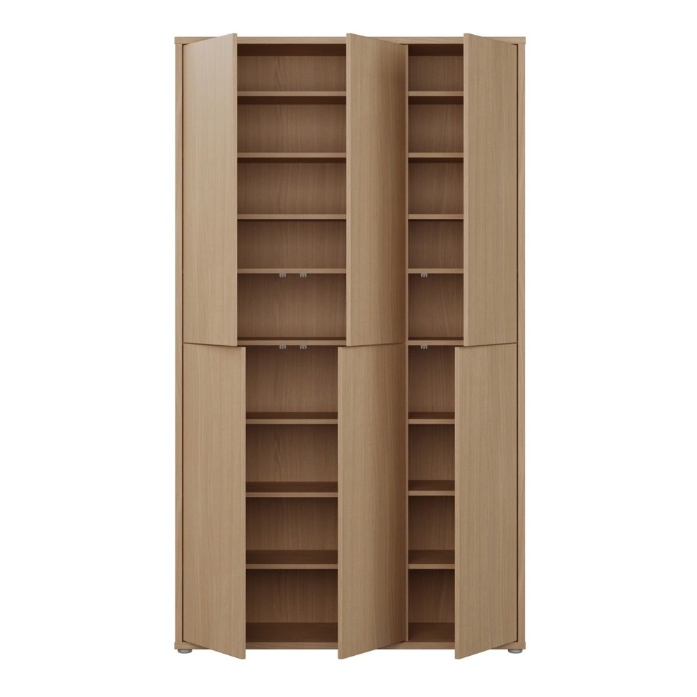 Ansley Wooden Shoe Storage Cabinet with 6 Doors in Elegancia Oak